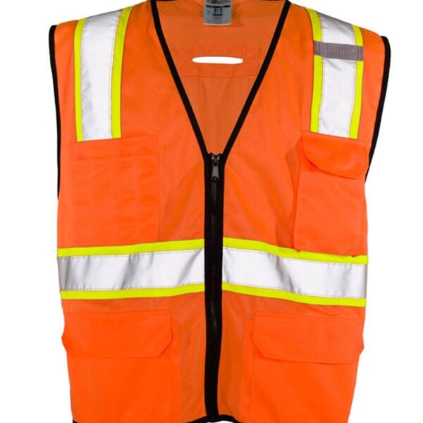 Unisex 6 Pocket Contrast Class 2 Vest Thumbnail