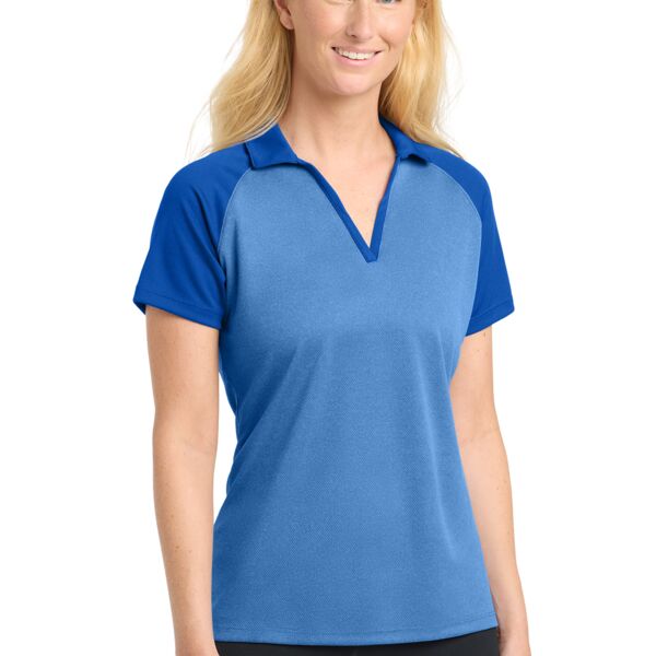 ® Ladies PosiCharge ® RacerMesh ® Raglan Heather Block Polo Thumbnail