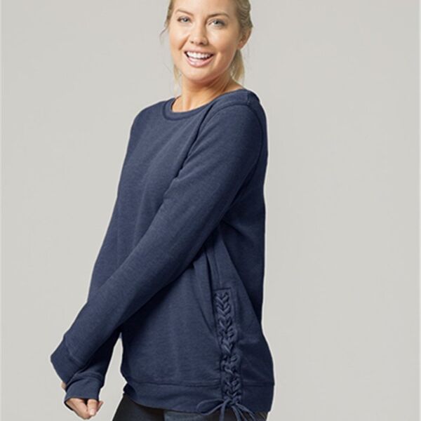 Enzyme Washed Women's Rally Lace-up Crewneck Thumbnail